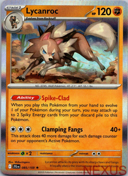 Lycanroc 085/159 Rare Holo Near Mint