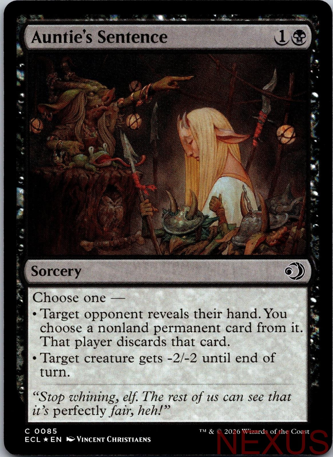 Auntie's Sentence 85 Common Foil Near Mint