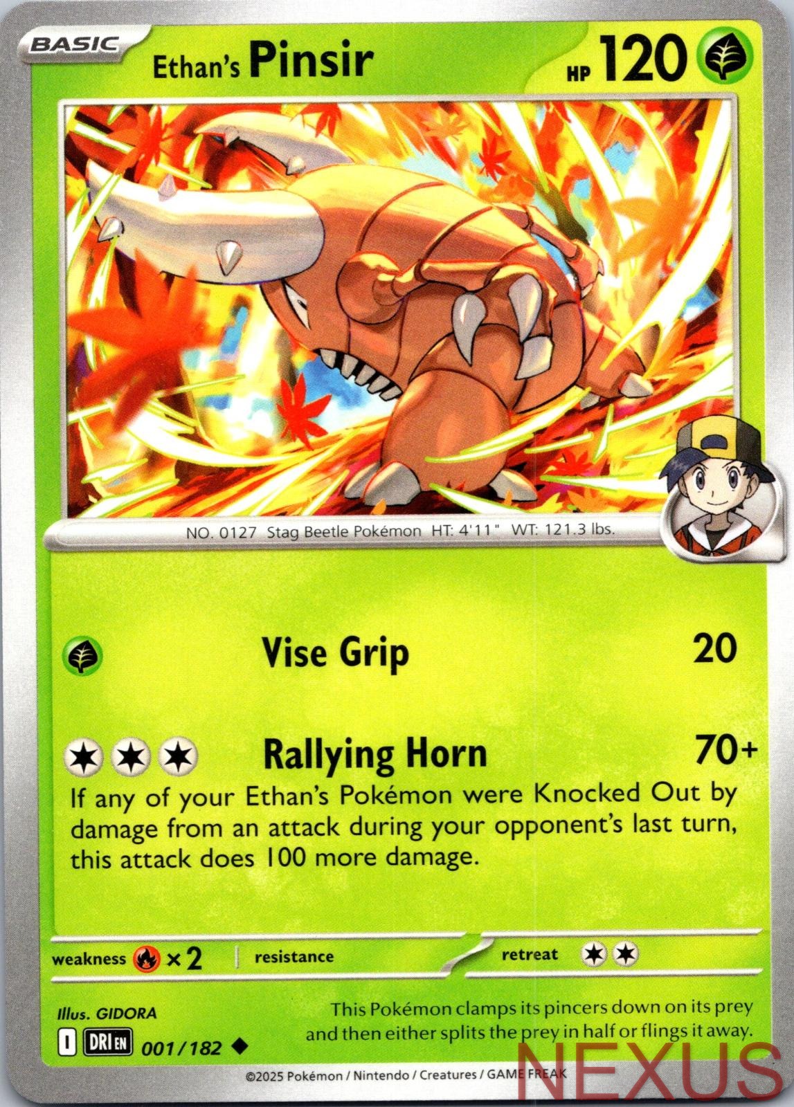 Ethan's Pinsir 001/182 Uncommon Near Mint