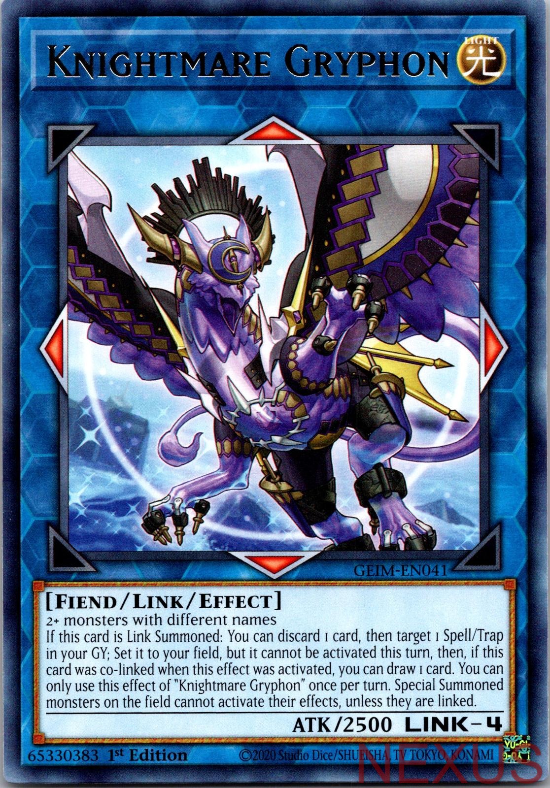 Knightmare Gryphon GEIM-EN041 Rare 1st Edition Near Mint