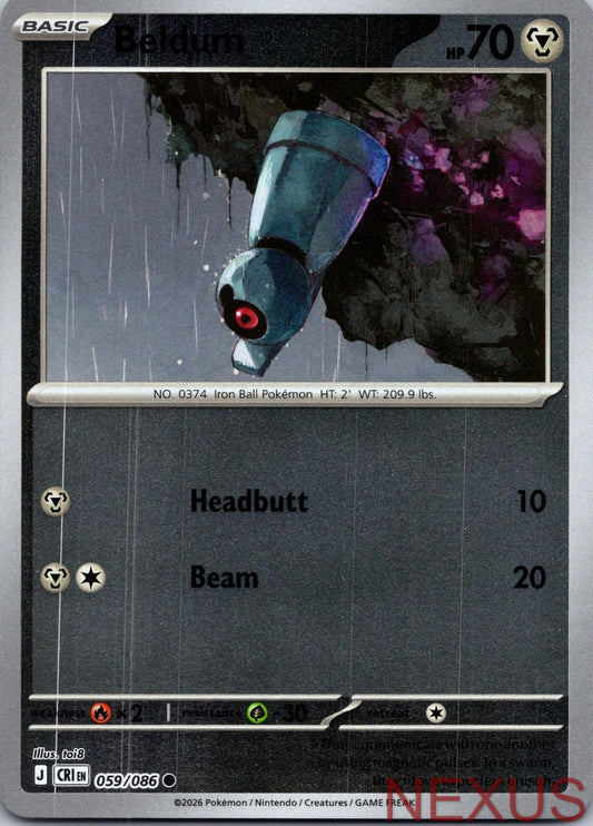 Beldum 059/086 Common Reverse Holo Near Mint