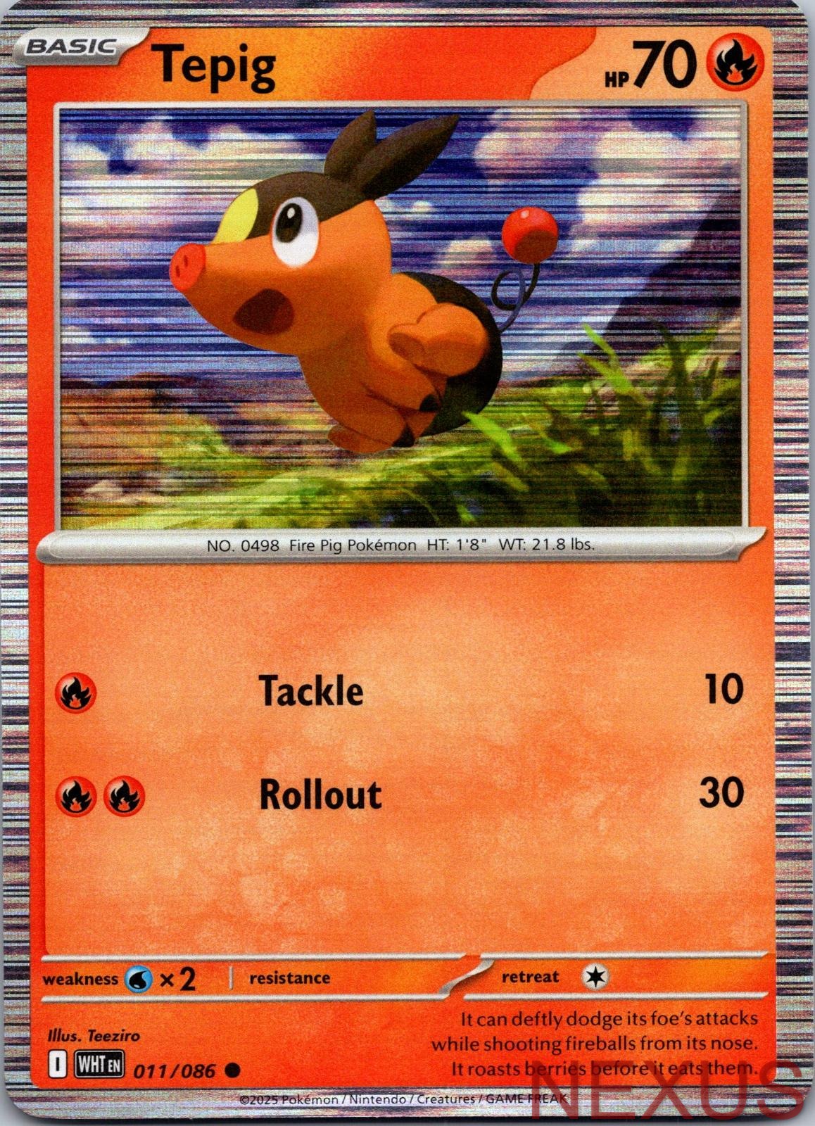 Tepig (Unova Poster Collection) 011/086 Holo Common Near Mint