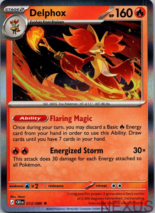 Delphox 013/086 Rare Holo Near Mint