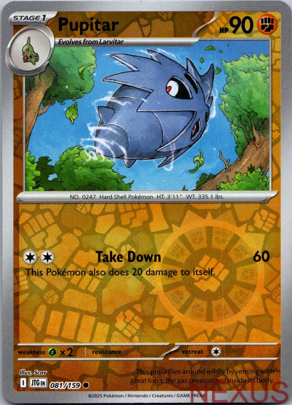 Pupitar 081/159 Common Reverse Holo Near Mint