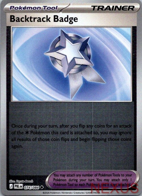 Backtrack Badge 074/084 Uncommon Pitch Black Pokemon Reverse Holo Near Mint