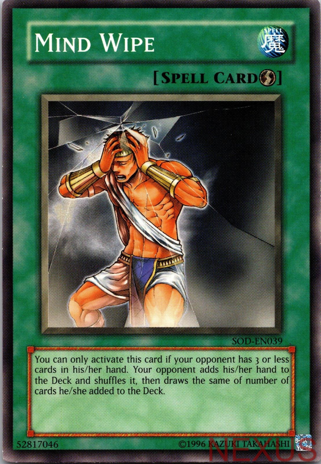 Mind Wipe SOD-EN039 Common Soul of the Duelist Unlimited Near Mint