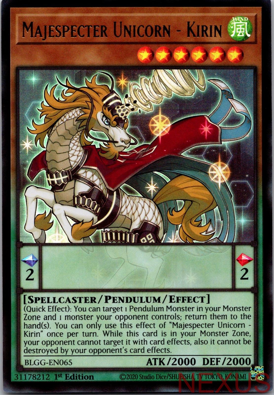 Majespecter Unicorn - Kirin BLGG-EN065 Ultra Rare 1st Edition Near Mint