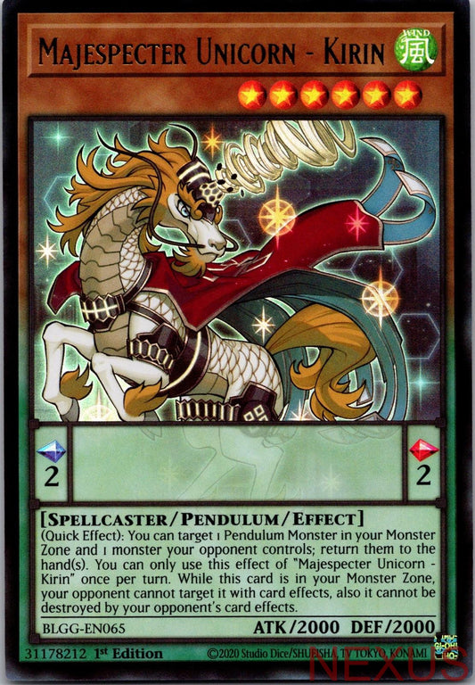 Majespecter Unicorn - Kirin BLGG-EN065 Ultra Rare 1st Edition Near Mint