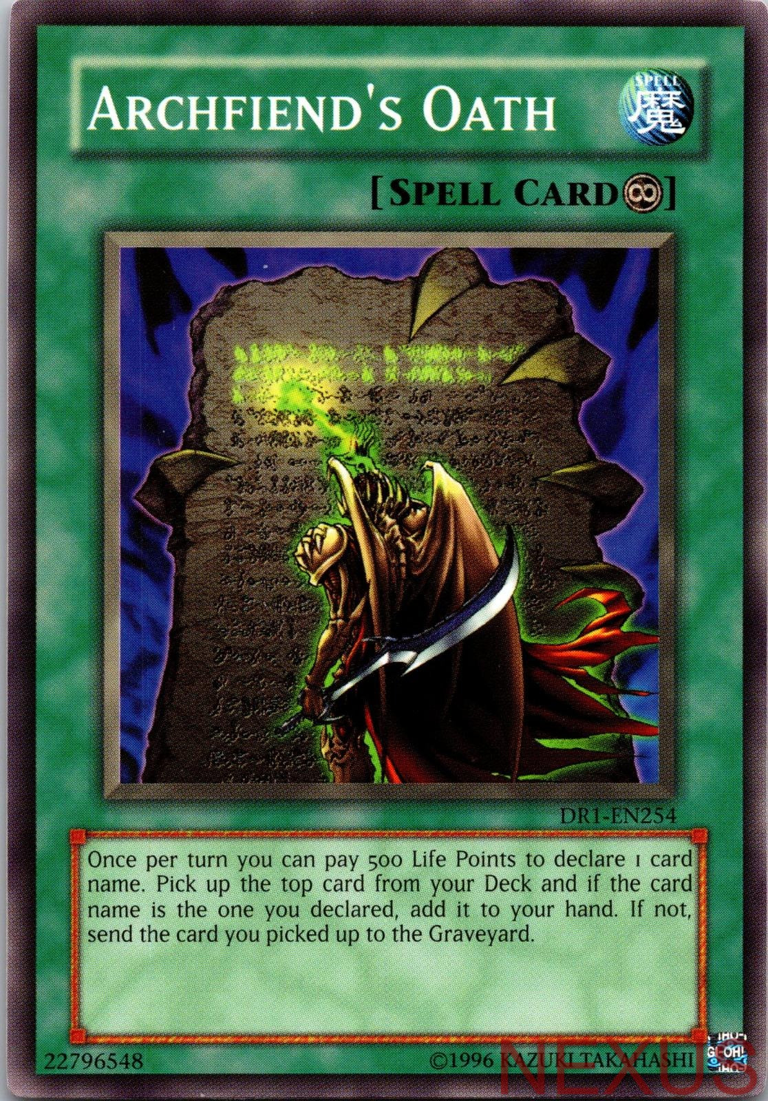Archfiend's Oath DR1-EN254 Common Dark Revelation Volume 1 Unlimited Near Mint