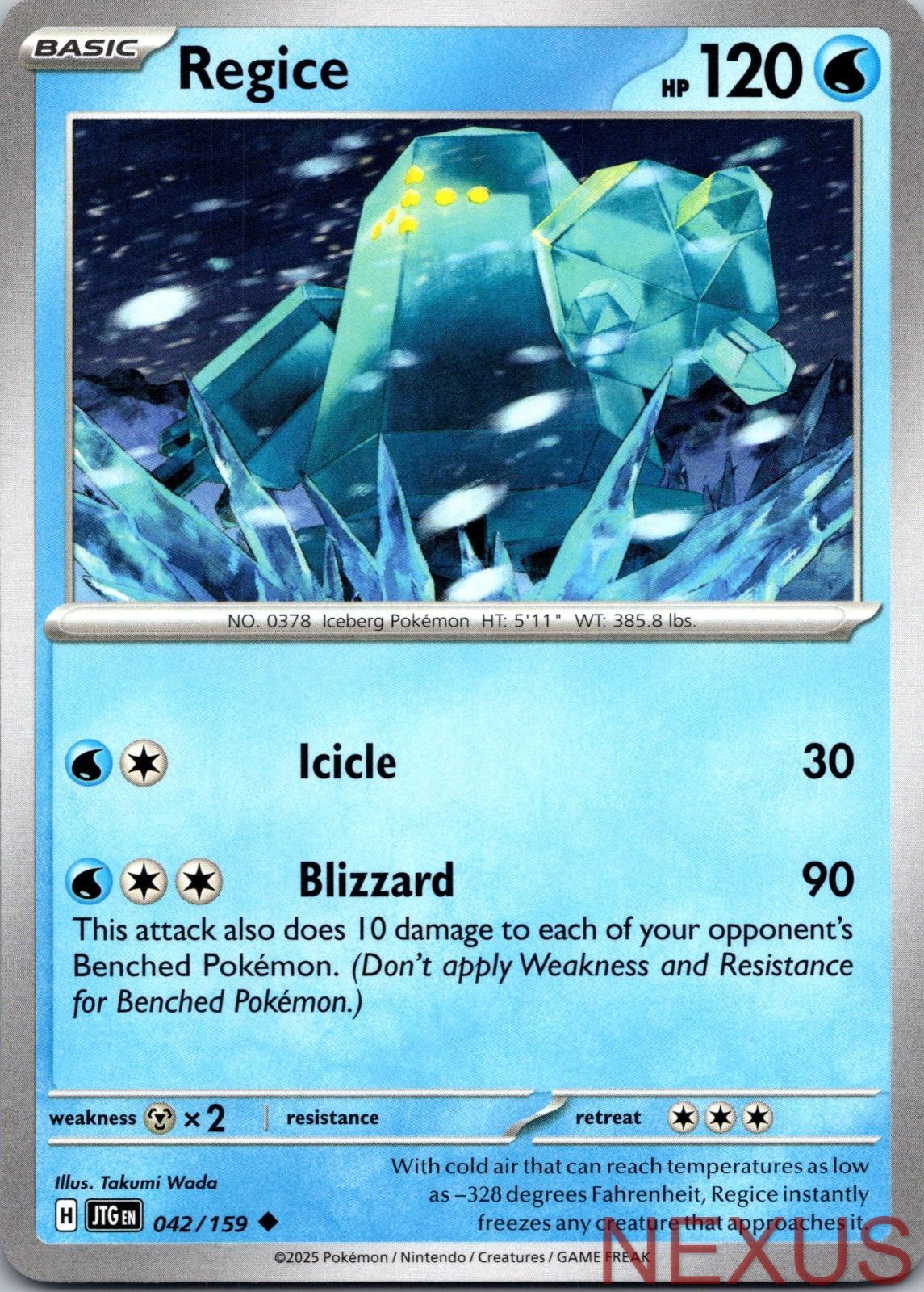 Regice 042/159 Uncommon Near Mint