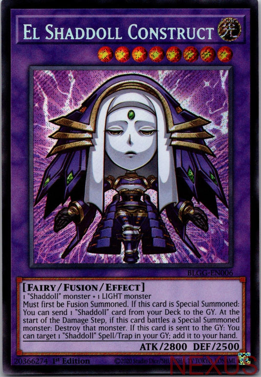 El Shaddoll Construct BLGG-EN006 Secret Rare 1st Edition Near Mint