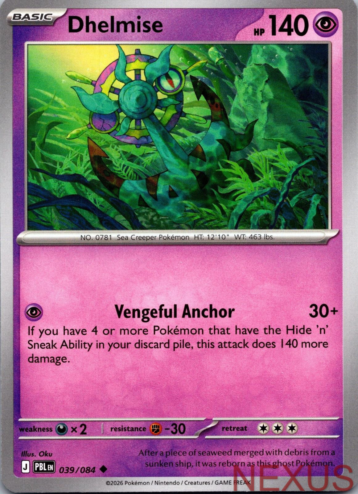 Dhelmise 039/084 Uncommon Pitch Black Near Mint