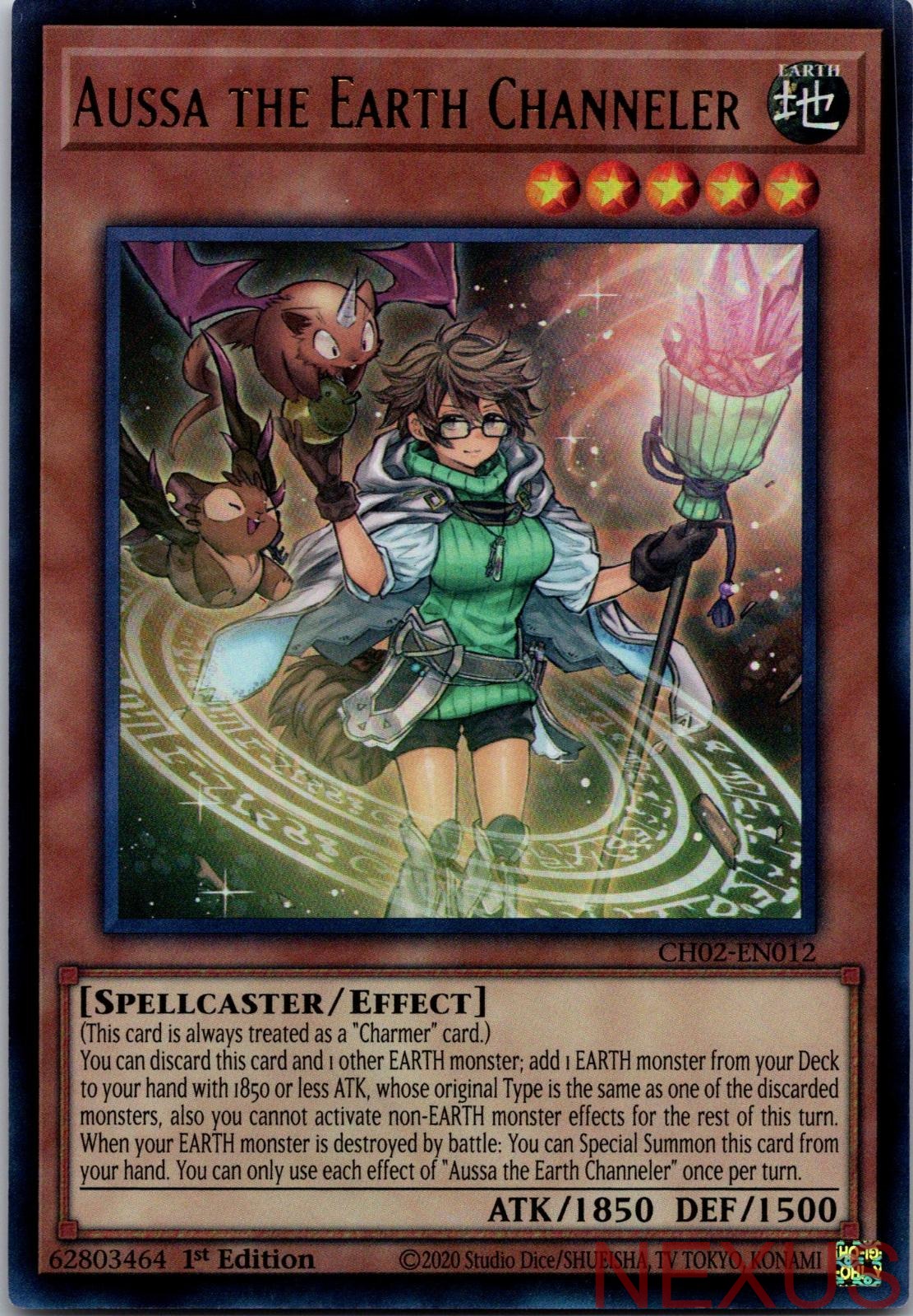 Aussa the Earth Channeler CH02-EN012 1st Edition NM