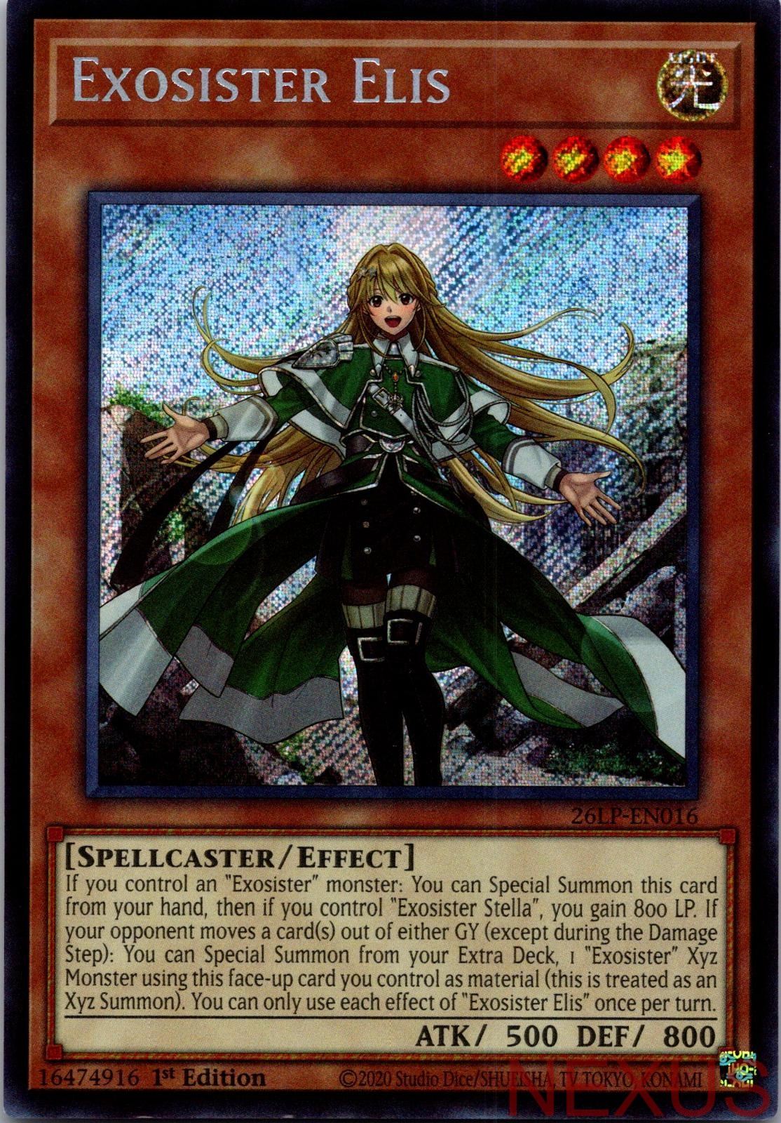 Exosister Elis (Secret Rare) 26LP-EN016 Secret Rare 1st Edition Near Mint