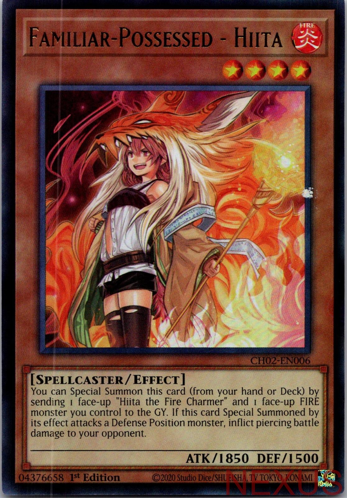 Familiar-Possessed - Hiita CH02-EN006 Ultra Rare 1st Edition Near Mint
