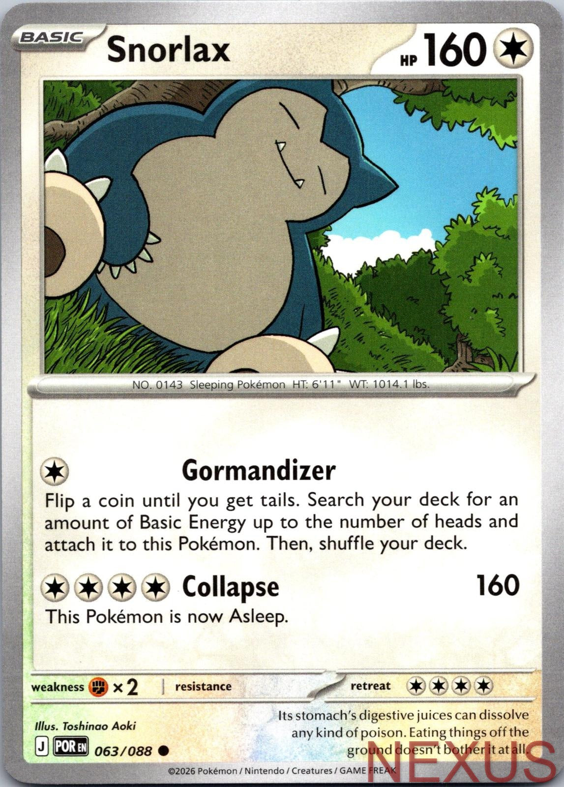 Snorlax 063/088 Common Near Mint