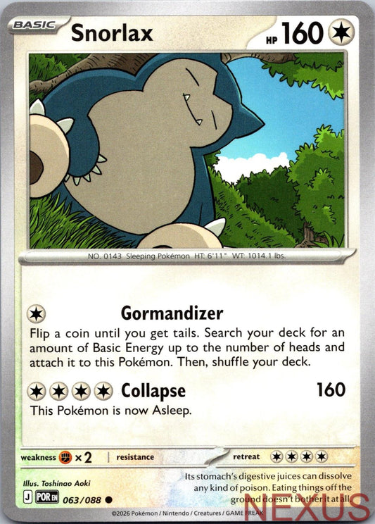 Snorlax 063/088 Common Near Mint