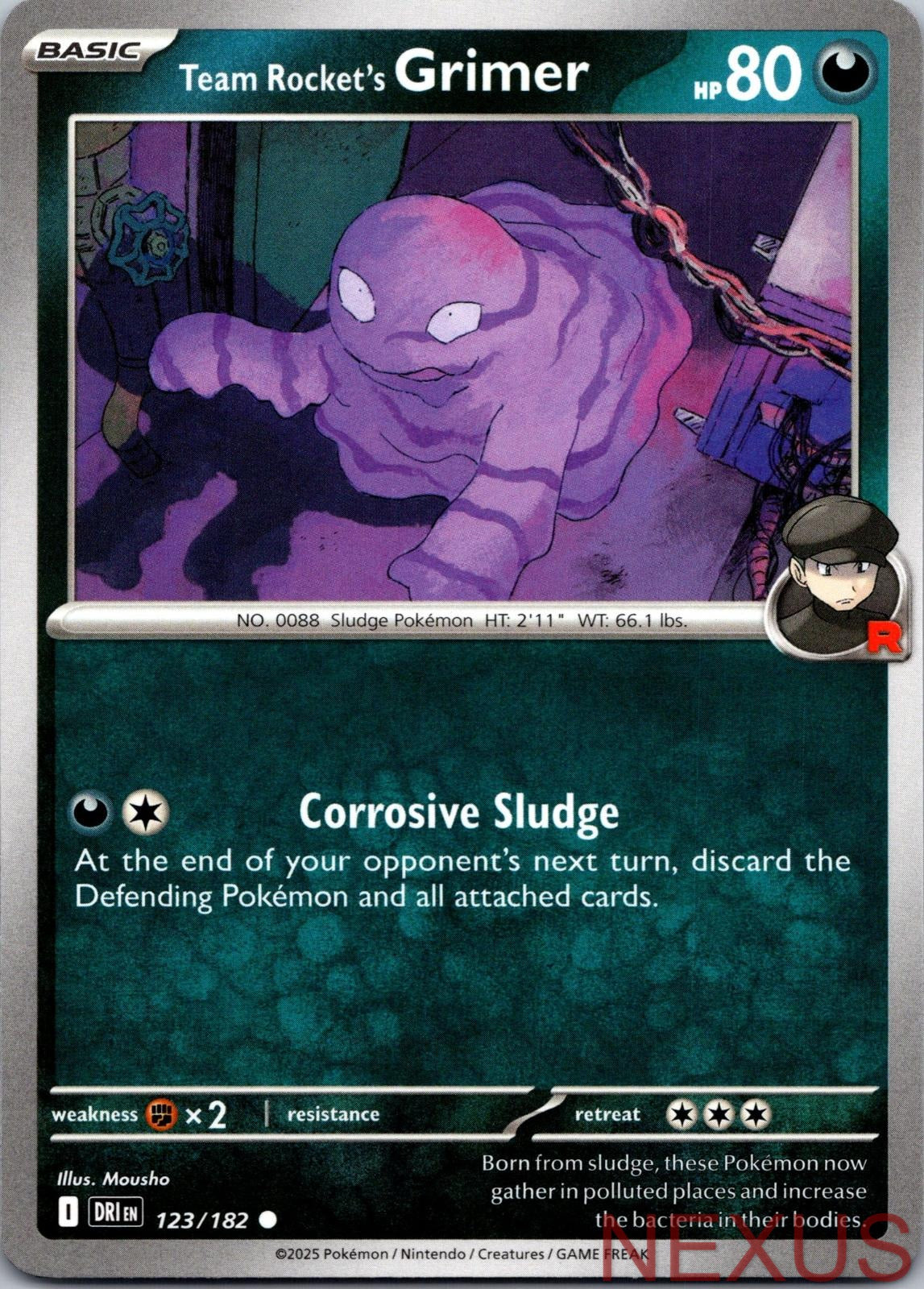 Team Rocket's Grimer 123/182 Common Near Mint