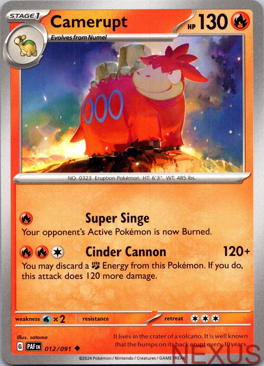 Camerupt 012/091 Uncommon Near Mint