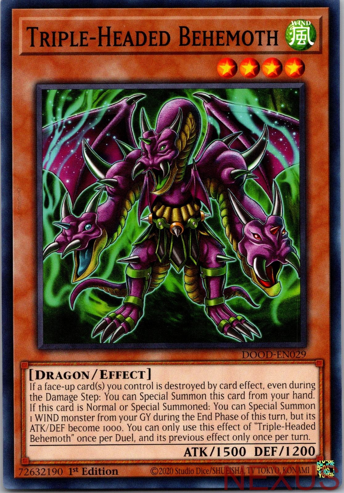 Triple-Headed Behemoth DOOD-EN029 Common 1st Edition Near Mint