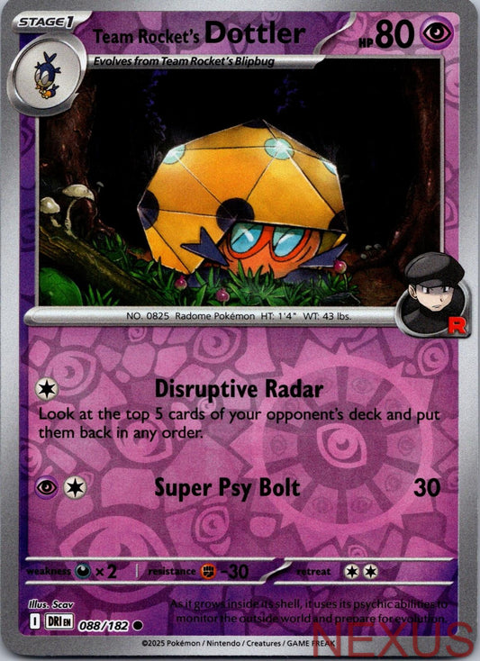 Team Rocket's Dottler 088/182 Common Reverse Holo Near Mint