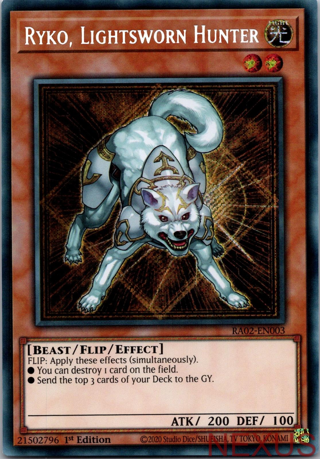Ryko, Lightsworn Hunter (Secret Rare) RA02-EN003 Secret Rare 1st Edition NM