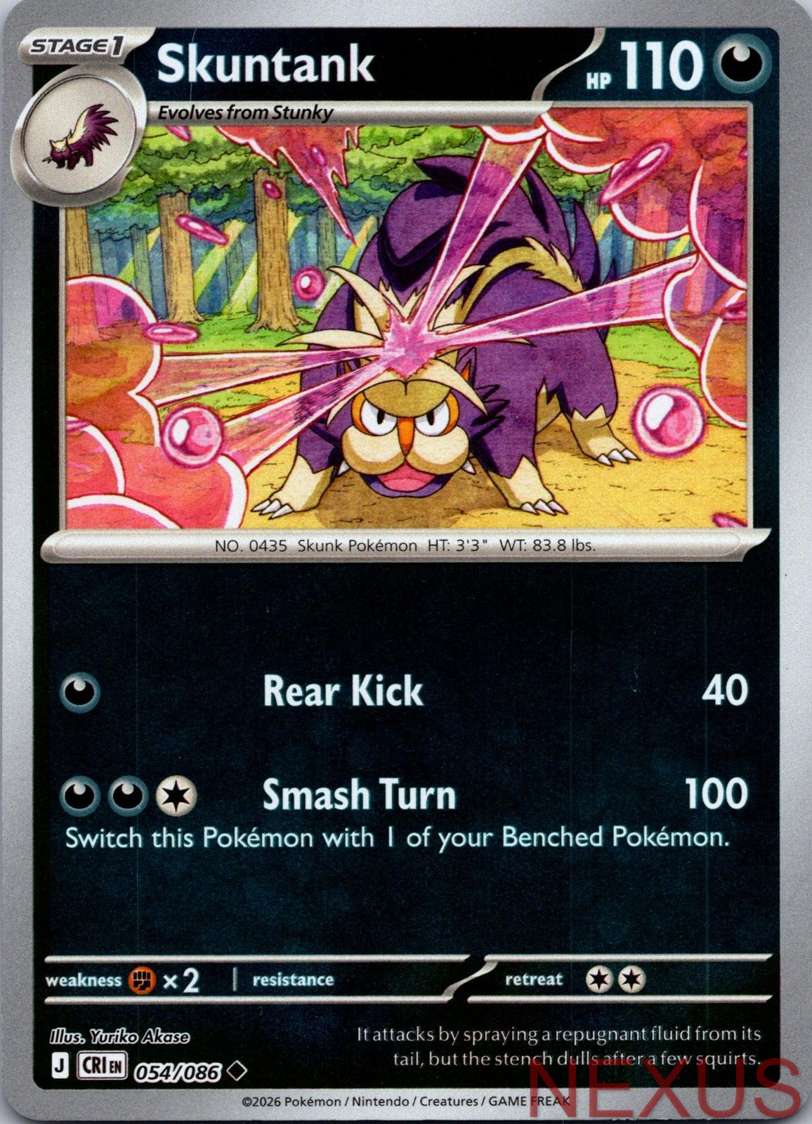 Skuntank 054/086 Uncommon Reverse Holo Near Mint
