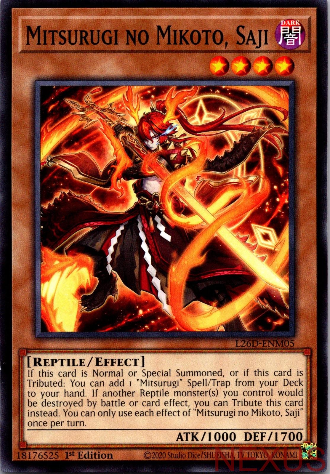 Mitsurugi no Mikoto, Saji L26D-ENM05 Legendary Modern Decks 2026 1st Edition NM