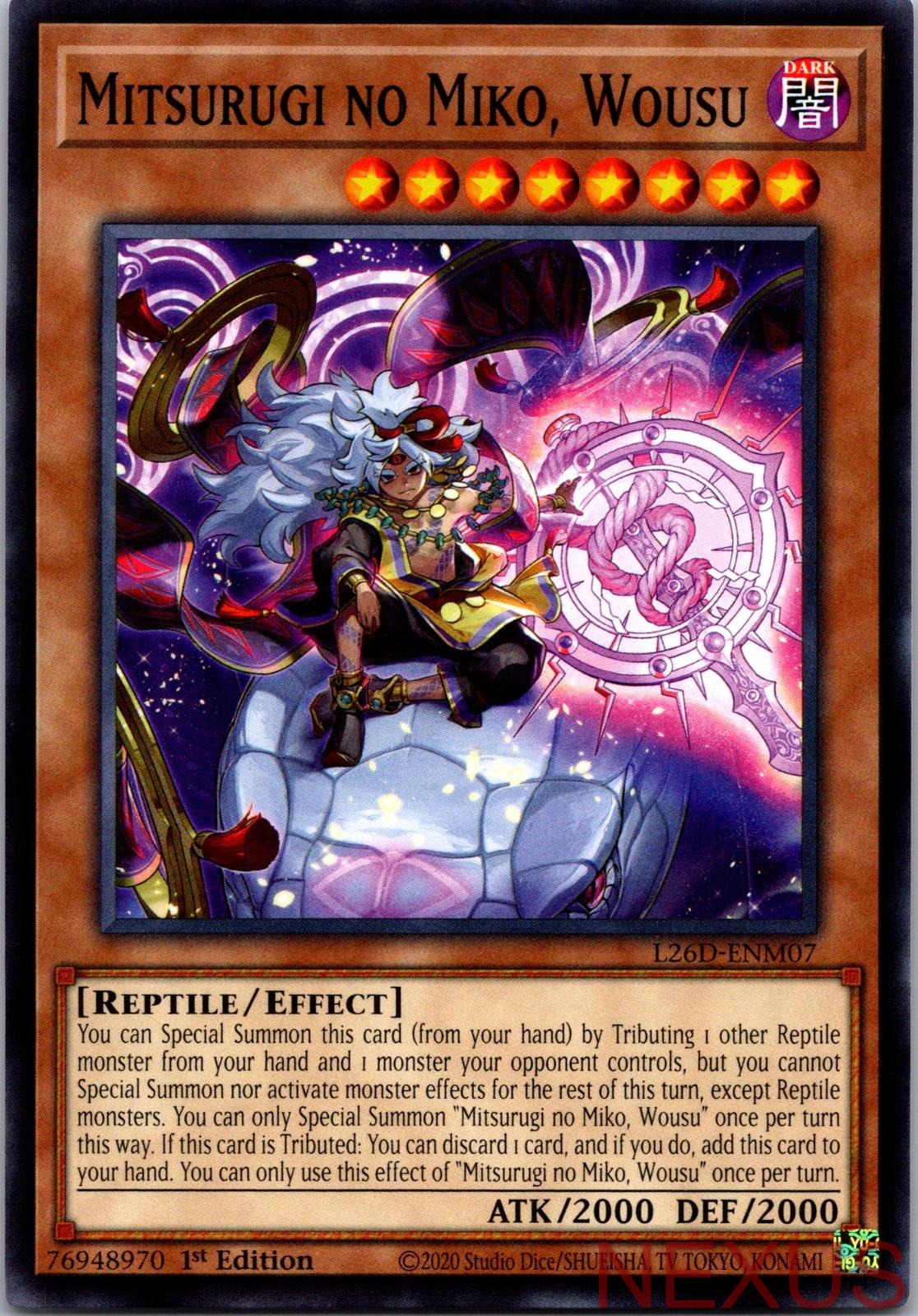 Mitsurugi no Miko, Wousu L26D-ENM07 Legendary Modern Decks 2026 1st Edition NM