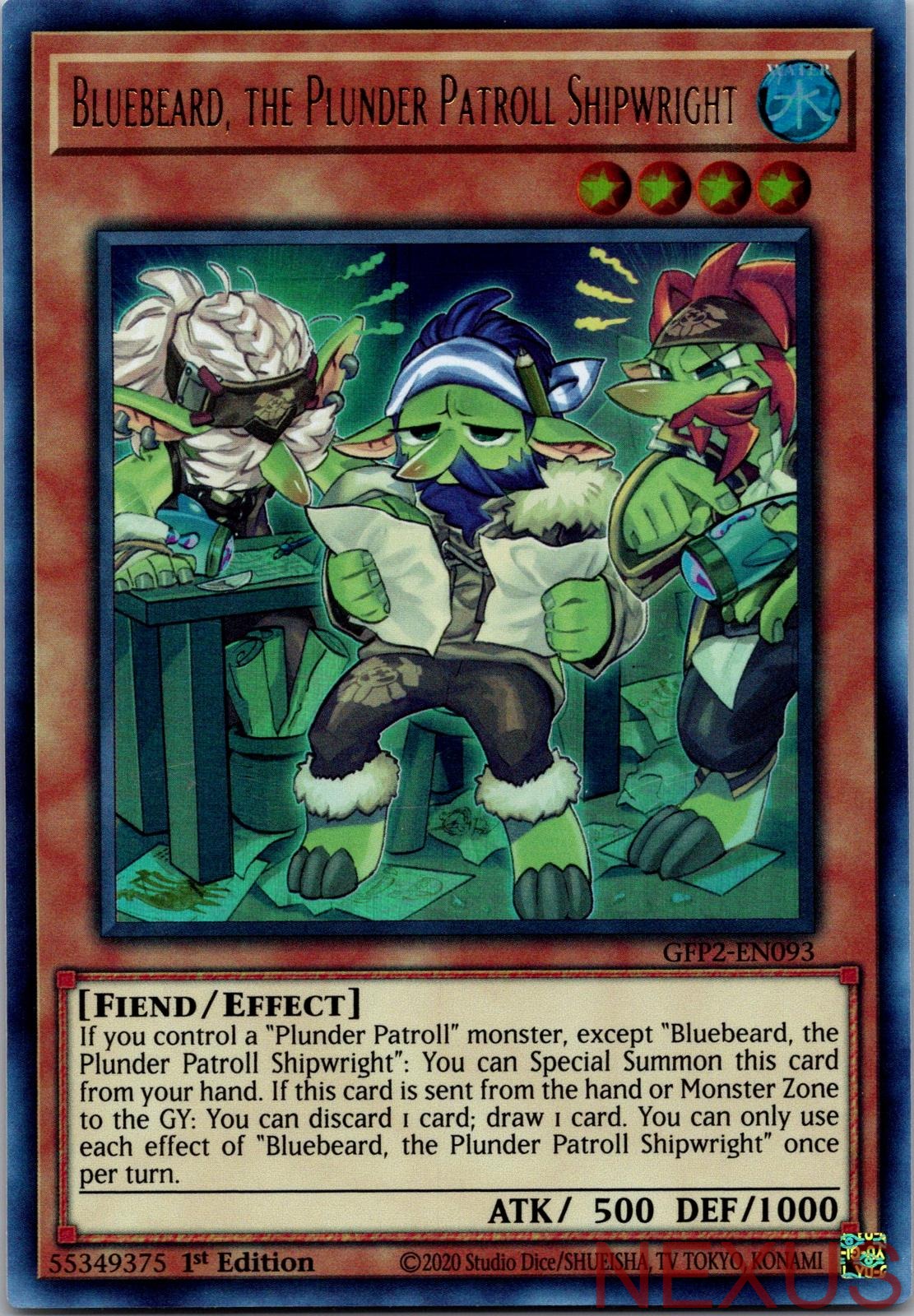 Bluebeard, the Plunder Patroll Shipwright GFP2-EN093 Ultra Rare 1st Edition NM