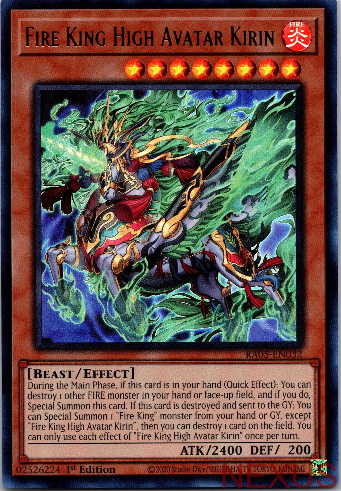 Fire King High Avatar Kirin (Ultra Rare) RA05-EN032 Ultra Rare 1st Edition NM