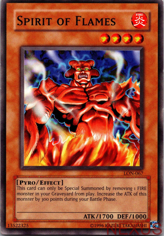 Spirit of Flames LON-067 Common Labyrinth of Nightmare Unlimited Near Mint