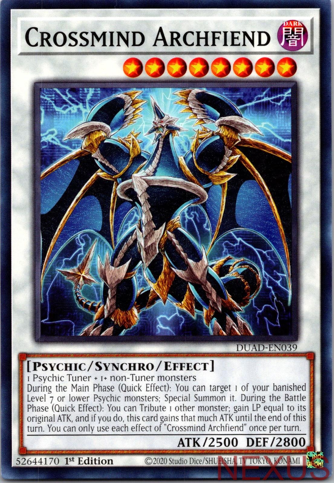 Crossmind Archfiend DUAD-EN039 Common 1st Edition Near Mint
