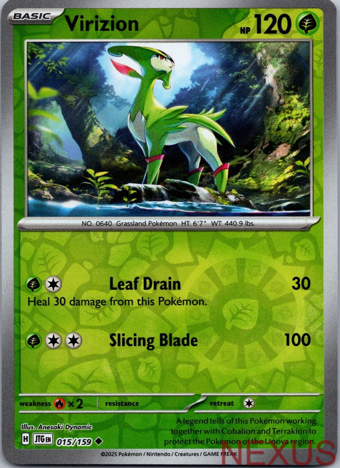Virizion 015/159 Uncommon Reverse Holo Near Mint