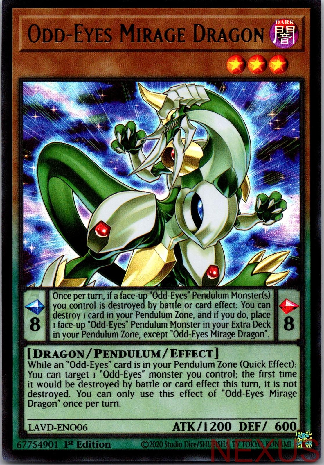 Odd-Eyes Mirage Dragon LAVD-ENO06 Ultra Rare 1st Edition Near Mint