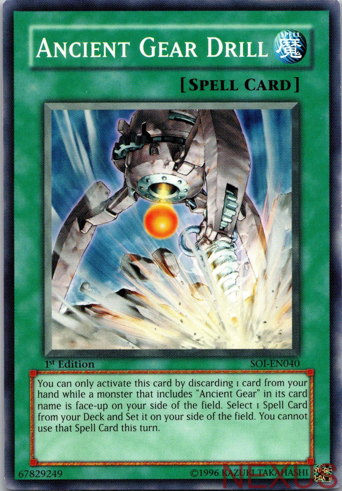 Ancient Gear Drill SOI-EN040 Common 1st Edition Lightly Played