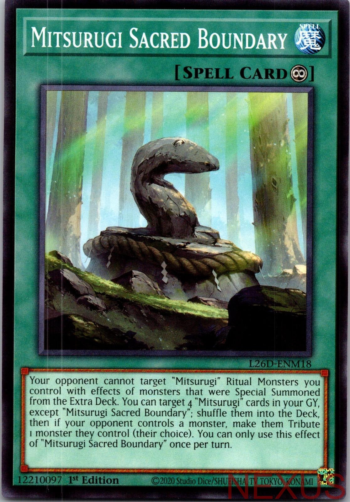 Mitsurugi Sacred Boundary L26D-ENM18 Common 1st Edition Near Mint