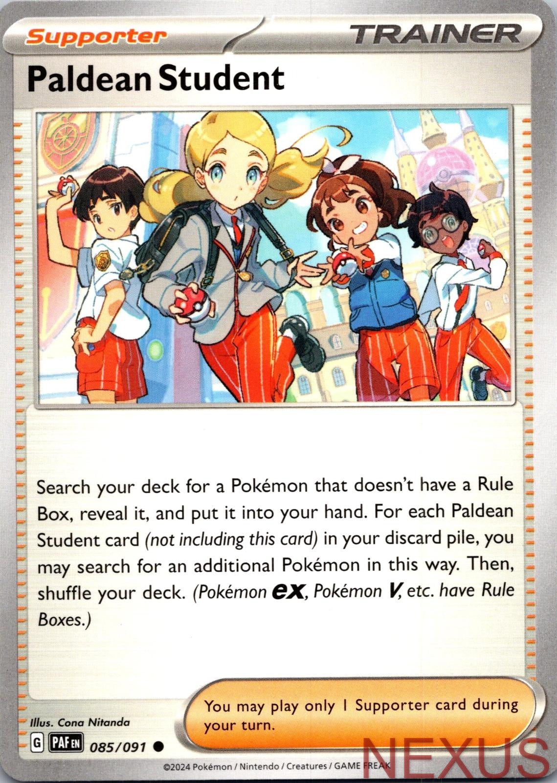 Paldean Student 085/091 Common Near Mint