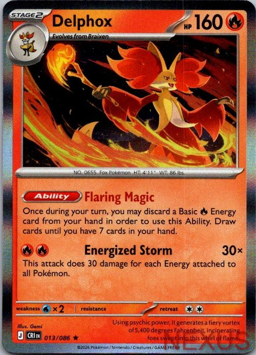 Delphox (Non-Holo) 013/086 Holo Rare Deck Exclusives Pokemon Near Mint