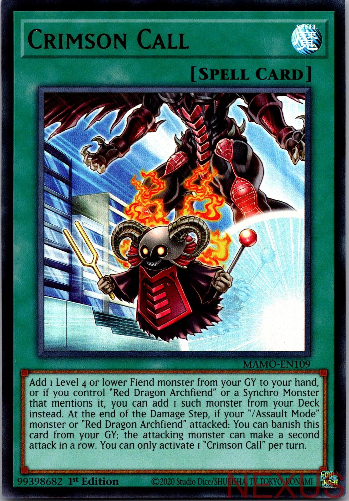 Crimson Call MAMO-EN109 Ultra Rare 1st Edition Near Mint