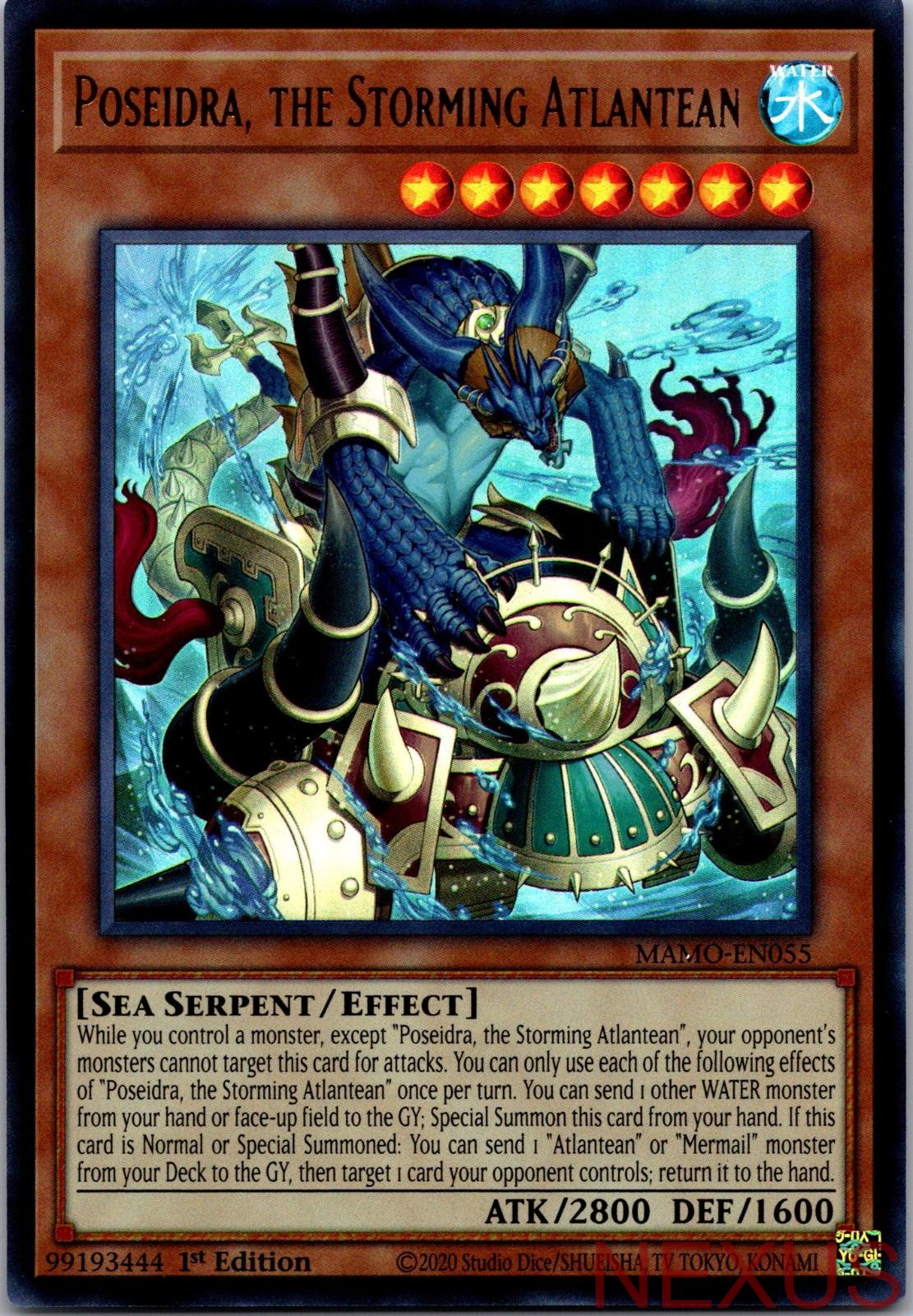 Poseidra, the Storming Atlantean MAMO-EN055 Yu-Gi-Oh 1st Edition NM