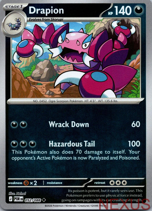 Drapion 052/088 Uncommon Reverse Holo Near Mint