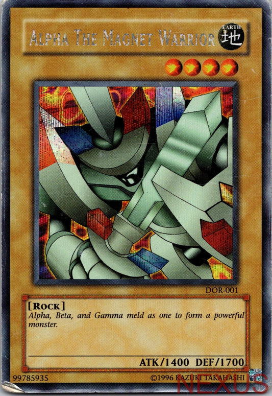 Alpha the Magnet Warrior DOR-001 Secret Rare Duelist of the Roses Unlimited HP
