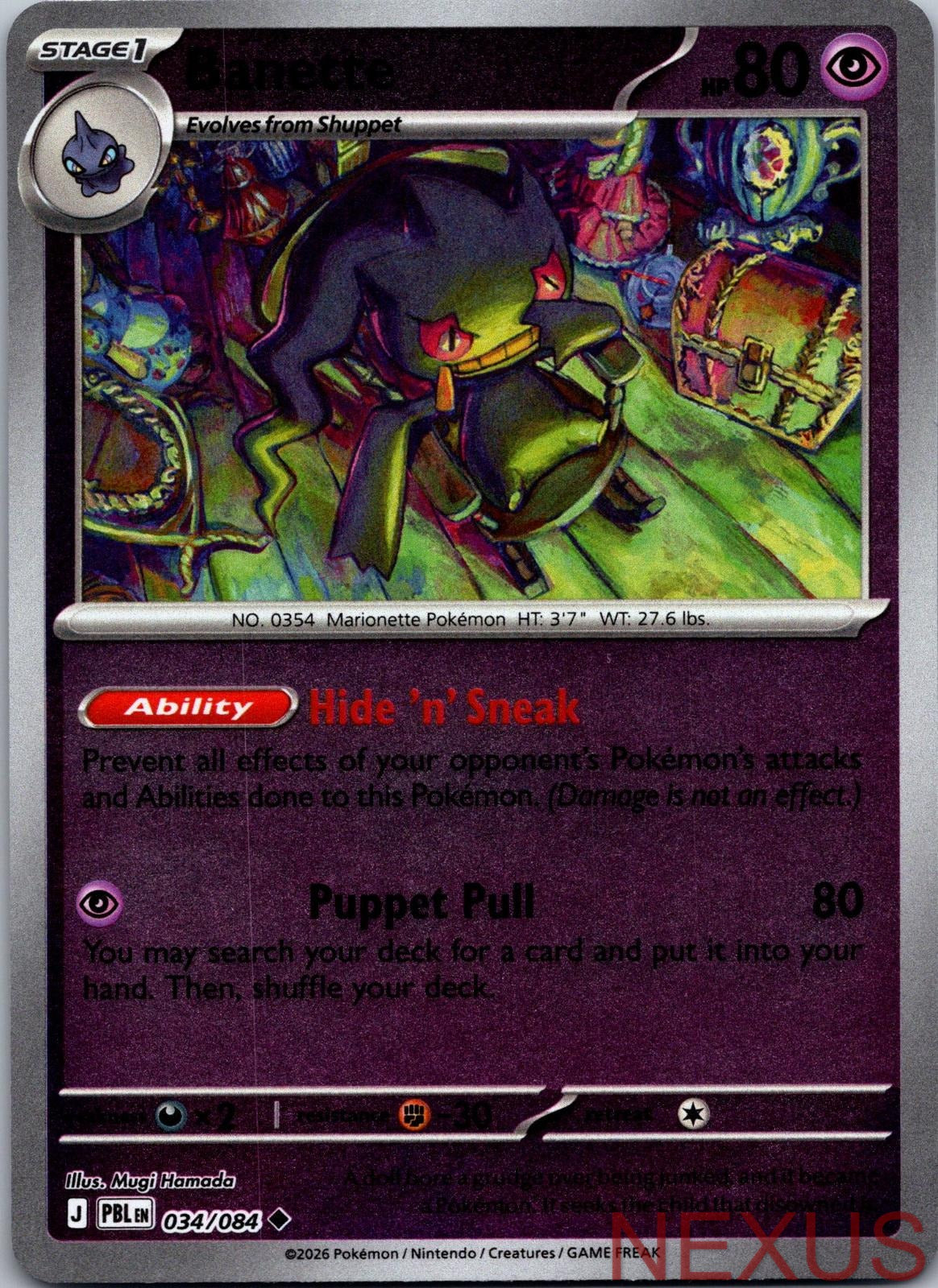 Banette 034/084 Uncommon Reverse Holo Near Mint