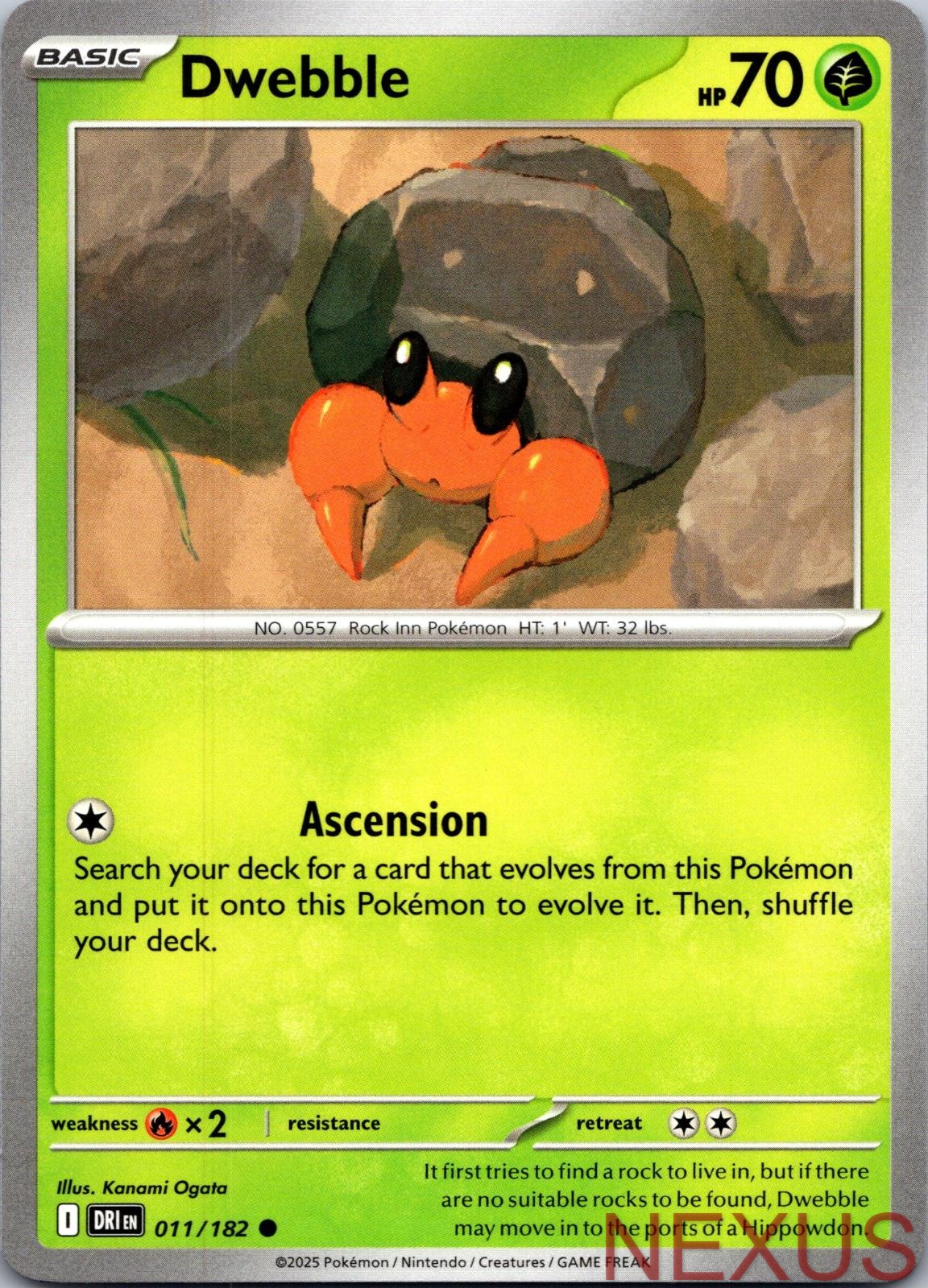 Dwebble 011/182 Common Near Mint