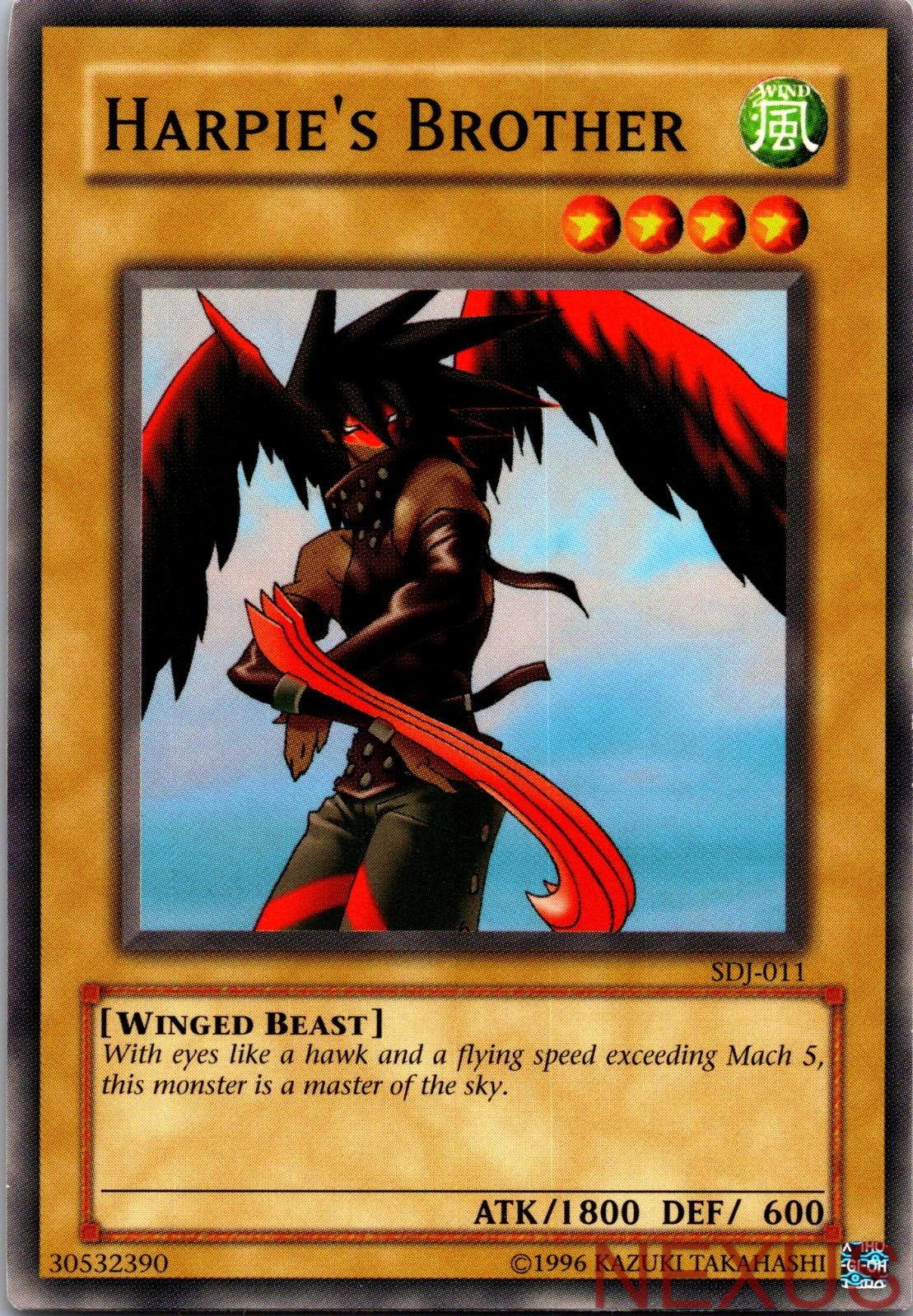 Harpie's Brother SDJ-011 Common Starter Deck: Joey Yu-Gi-Oh Unlimited Near Mint