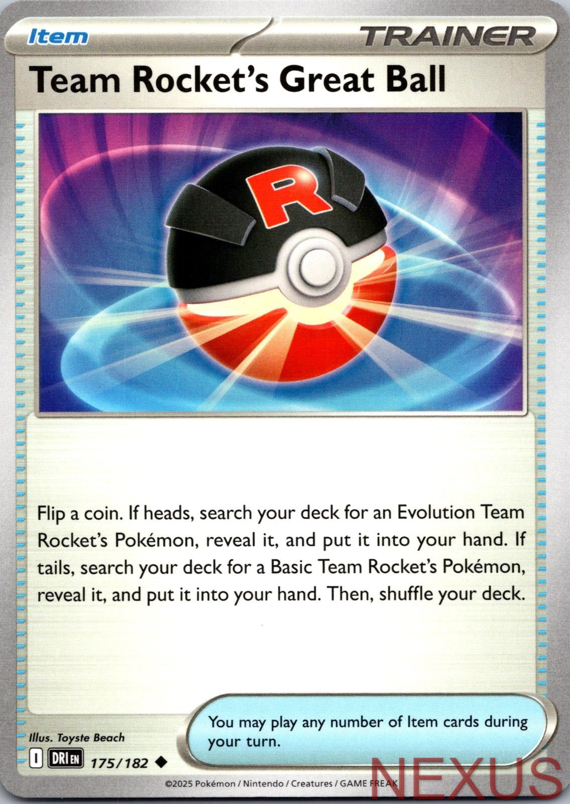 Team Rocket's Great Ball 175/182 Uncommon Near Mint
