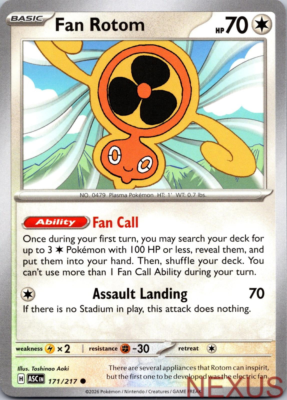 Fan Rotom 171/217 Common Near Mint
