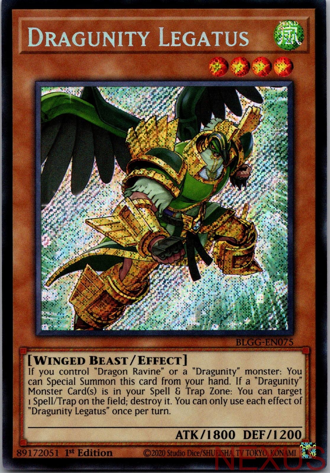 Dragunity Legatus BLGG-EN075 Secret Rare 1st Edition Near Mint