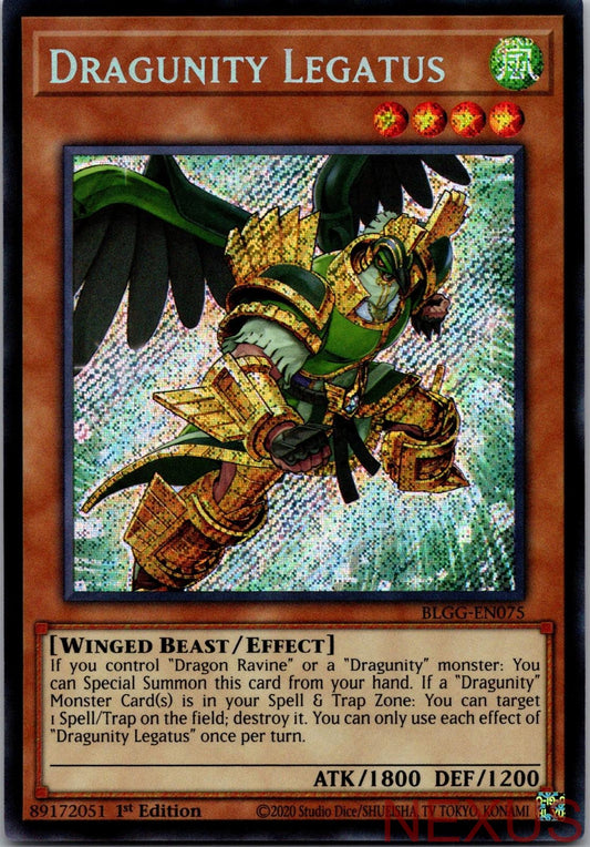 Dragunity Legatus BLGG-EN075 Secret Rare 1st Edition Near Mint